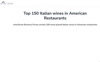 La classifica "Top 150 Italian wines in american restaurants" completa