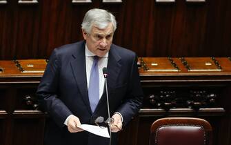 Il ministro degli Esteri Antonio Tajani interviene al Question time, presso la Camera dei Deputati, Roma, 10 gennaio 2024, ANSA/VINCENZO LIVIERI
