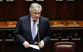 Il ministro degli Esteri Antonio Tajani interviene al Question time, presso la Camera dei Deputati, Roma, 10 gennaio 2024, ANSA/VINCENZO LIVIERI

