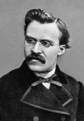 Friedrich Nietzsche. Portrait of Friedrich Wilhelm Nietzsche (1844-1900) by studio Gebrüder Siebe, c.1869