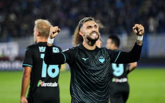 celebrates his goal 1-0 Valentin Castellanos (S.S.Lazio) Soccer - Italian ,Serie A - Como 1907 vs S.S.Lazio, 2024-25 game at Stadio Giuseppe Sinigaglia in Como (CO), Italy, 31.10.2024. Photo by Marius Bunduc/LiveMedia during Como 1907 vs SS Lazio, Italian soccer Serie A match in Como, Italy, October 31 2024