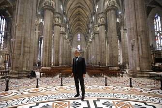 Emergenza Coronavirus, il concerto di Pasqua di Andrea Bocelli in piazza Duomo a Milano