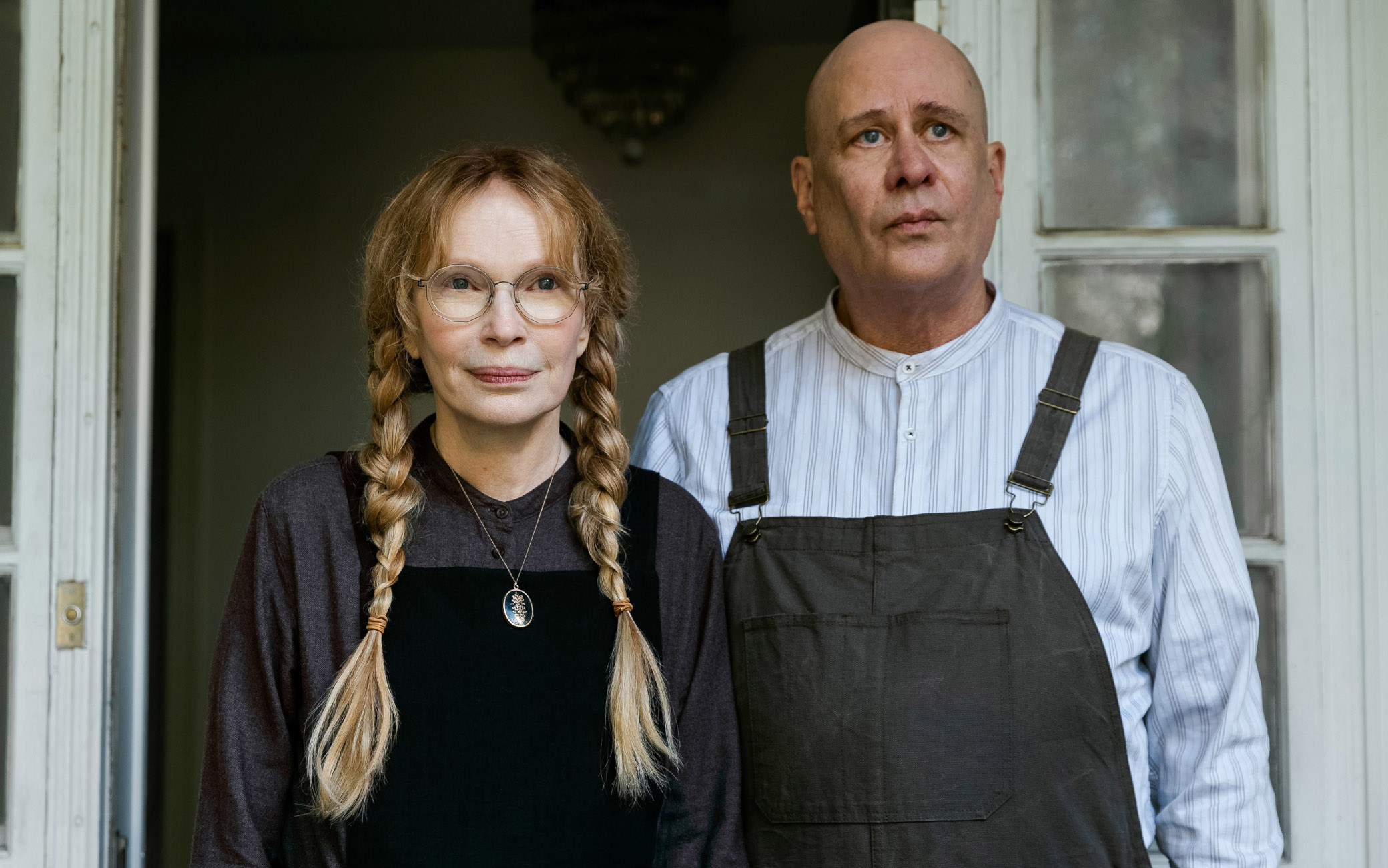 USA.Mia Farrow and Terry Kinney in the (C)Netflix new mini-series: The Watcher (2022) 
Plot: A married couple moving into their dream home are threatened by terrifying letters from a stalker, signed - "The Watcher."
 Ref: LMK106-J8469-181022
Supplied by LMKMEDIA. Editorial Only.
Landmark Media is not the copyright owner of these Film or TV stills but provides a service only for recognised Media outlets. pictures@lmkmedia.com u
