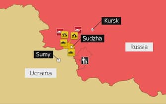 una mappa del conflitto tra russia e ucraina