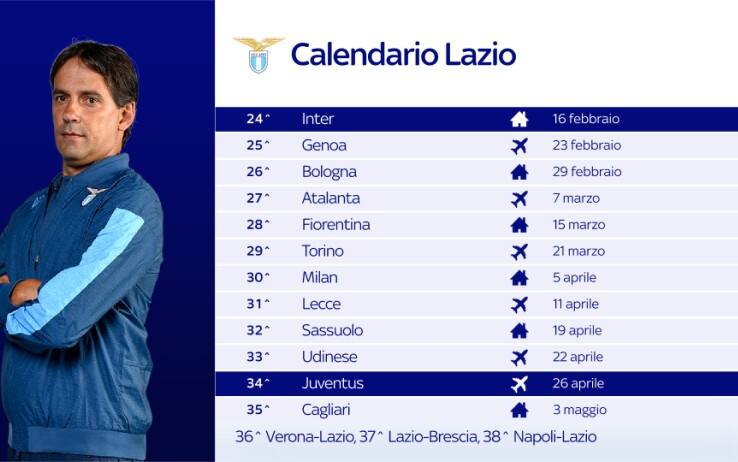 Il calendario della Lazio