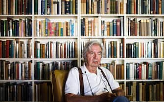 Larry McMurtry, the famed Texas novelist, screenwriter and bookseller, who won a Pulitzer Prize for his book "Lonesome Dove", reminisces of his career while sitting in his bookstore, Booked Up No. 1, before auctioning more than 300,000 books at "The Last Book Sale,"  Friday, Aug. 10, 2012, in Archer City.  ( Michael Paulsen / Houston Chronicle ) (Photo by Michael Paulsen/Houston Chronicle via Getty Images)