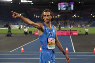 Rome, Italy 11.06.2024: Gianmarco TAMBERI compete and win gold medal during High Jump Men Final in European Athletics Championships 2024 at Olympic Stadium in Rome