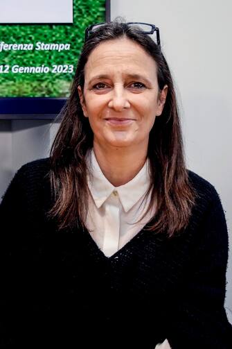 La Presidente della Divisione Calcio Femminile Ludovica Mantovani partecipa alla presentazione dell'album delle figurine dei calciatori Panini 2022-2023 presso la sede della Lega Calcio in via Rosellini a Milano, 12 gennaio 2023.ANSA/MOURAD BALTI TOUATI