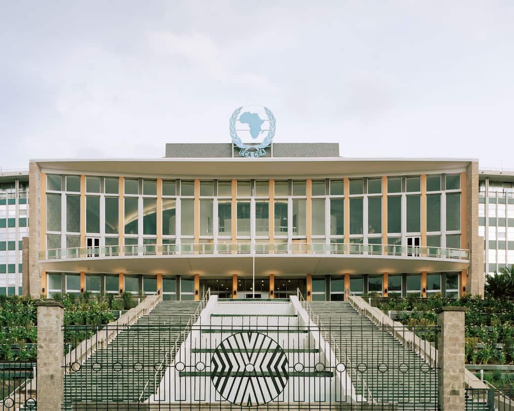 Exterior façade of Historic Africa Hall, Ethiopia. Photo: Architectus. Rory Gardiner