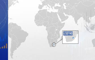 La cartina di Lesotho
