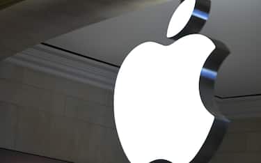 View of the Apple logo iPhone 16 poster launched nationwide on this day, at the Grand Central Terminal Apple retail store, New York, NY, September 20, 2024. Apple on September 9, 2024 announced a new iPhone built for generative artificial intelligence (AI). (Photo by Anthony Behar/Sipa USA)
