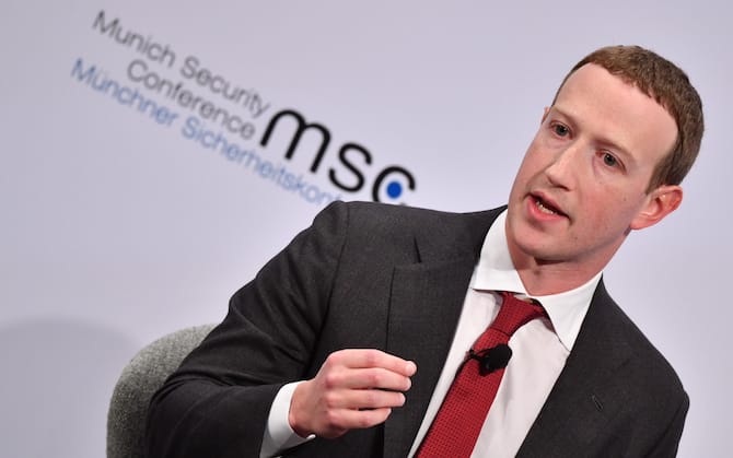 epa08219746 Facebook CEO and co-founder Mark Zuckerberg speaks during a Conversation session 'Learn Fast and Fix Things: Social Media and Democracy' at the 56th Munich Security Conference (MSC) in Munich, Germany, 15 February 2020. More than 500 high-level international decision-makers meet at the 56th Munich Security Conference in Munich during their annual meeting from 14 to 16 February 2020 to discuss global security issues.  EPA/PHILIPP GUELLAND