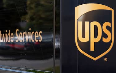 UPS electric vehicle delivery van on 13th September 2023 in Cirencester, United Kingdom. United Parcel Service is well known for utilising electric vans for its courier services, which is good for the brand and also now makes commercial sense as the vans now cost no more than regular diesel vehicles. (photo by Mike Kemp/In Pictures via Getty Images)