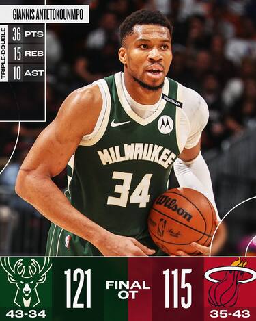 MIAMI HEAT-MILWAUKEE BUCKS 115-121 (OT)