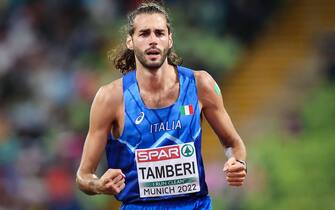 European Championships Munich22 Leichtathletik, 18.08.2022 Gianmarco Tamberi ITA - European Championships Munich22 am 18.08.22 im Olympiastadion in Muenchen, Deutschland. *** European Championships Munich22 Athletics, 18 08 2022 Gianmarco Tamberi ITA European Championships Munich22 on 18 08 22 at the Olympic Stadium in Munich, Germany Copyright: xBEAUTIFULxSPORTS/AxelxKohringx