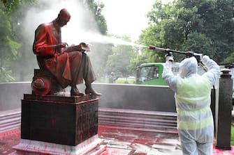 ITALY-RACISM-VANDALISM-PROTEST