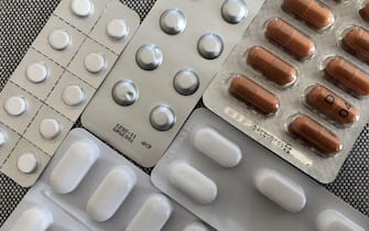 Pills capsules and medicine in packaging