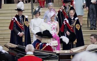 il principe William, la principessa Kate e Sophie di Edimburgo