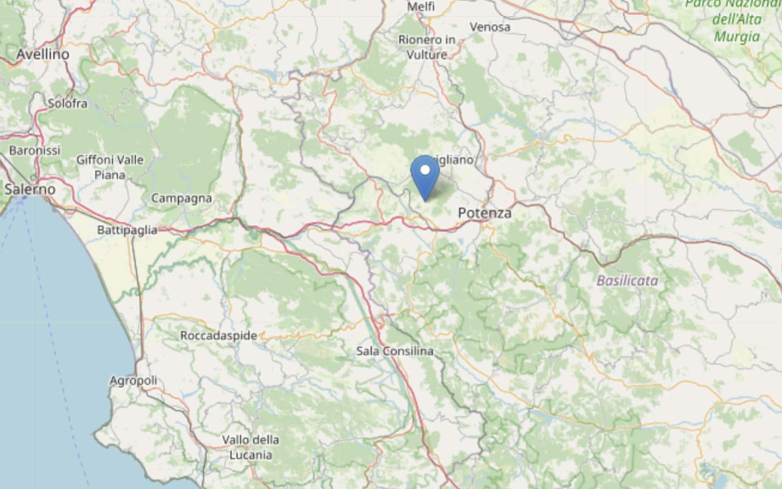 La zona del terremoto, a 12 km da Potenza La zona del terremoto, a 12 km da Potenza