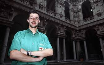 SALVINI MATTEO CONSIGLIERE COMUNALE DELLA LEGA LOMBARDA CON CAMICIA VERDE (MILANO - 1996-06-15, Arcari Roberto) p.s. la foto e' utilizzabile nel rispetto del contesto in cui e' stata scattata, e senza intento diffamatorio del decoro delle persone rappresentate