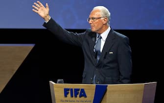 epa11064745 (FILE) - A file photograph of FIFA executive committee member and former German soccer player and coach, Franz Beckenbauer, talking during the 61st FIFA Congress held at the Hallenstadion in Zurich, Switzerland, 01 June  2011, re-issued 08 January 2024. Beckenbauer passed away on 07 January 2024 aged 78, as his family confirmed on 08 January.  EPA/PATRICK B. KRAEMER *** Local Caption *** 02761944