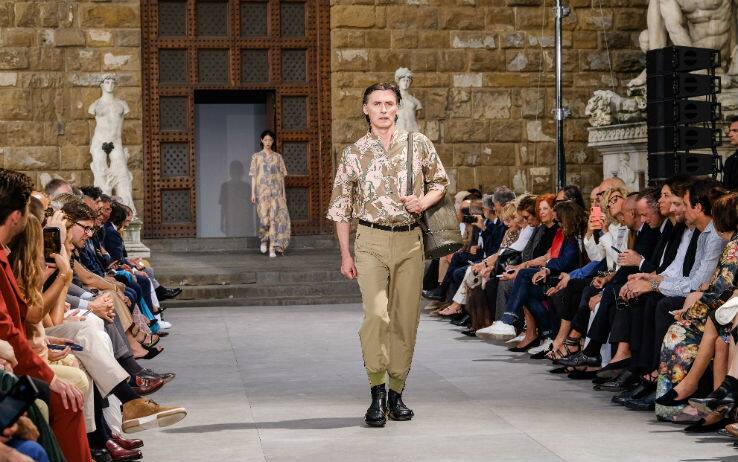 Pitti Uomo 2019 la sfilata di Salvatore Ferragamo a Firenze. FOTO Sky TG24