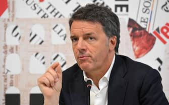 Former Italian Prime Minister and founder of Italian party 'Italia Viva' Matteo Renzi gestures as he speaks to journalists during a press conference of the foreign press association, in Rome, Italy, 07 June 2024. ANSA/ETTORE FERRARI

