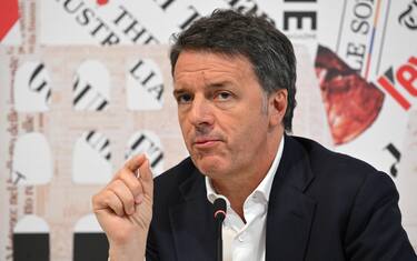 Former Italian Prime Minister and founder of Italian party 'Italia Viva' Matteo Renzi gestures as he speaks to journalists during a press conference of the foreign press association, in Rome, Italy, 07 June 2024. ANSA/ETTORE FERRARI