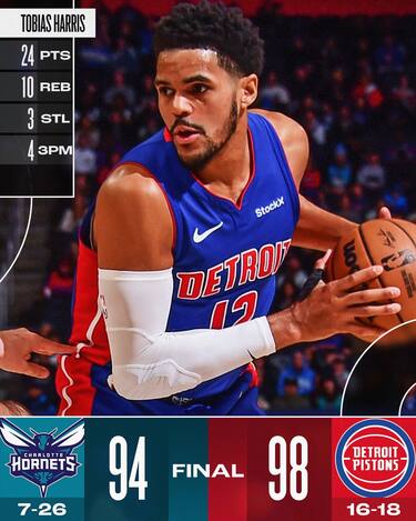 DETROIT PISTONS-CHARLOTTE HORNETS 98-94