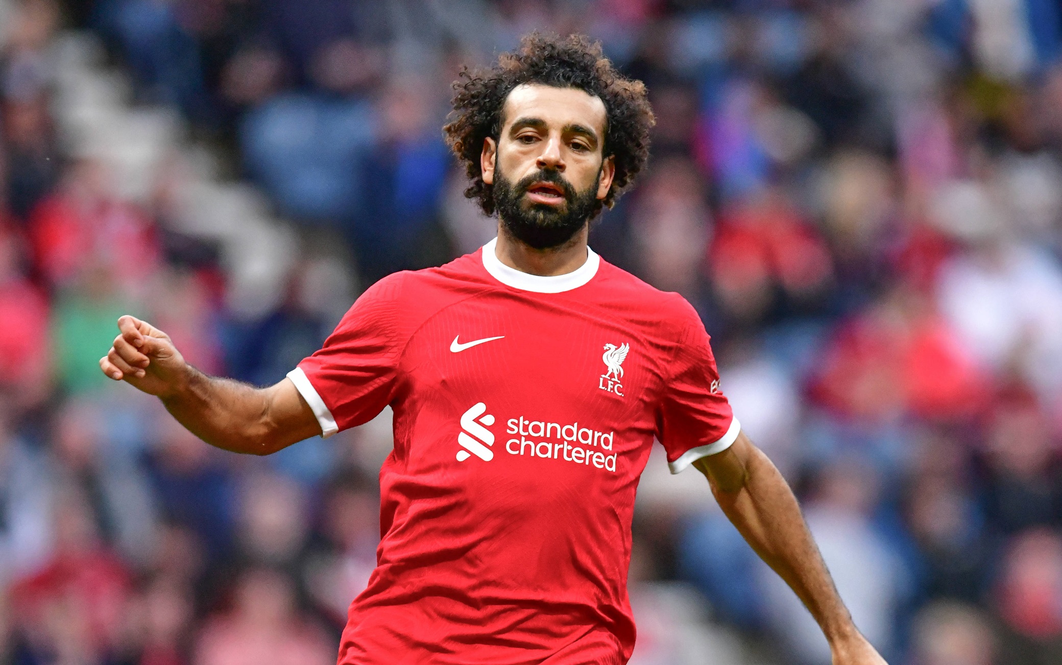 Mohamed Salah (Liverpool FC) during the Pre-season Friendly match between Liverpool and SV Darmstadt 98 at Deepdale, Preston, England on 7 August 2023. Photo by Mark Dunn.
Editorial use only, license required for commercial use. No use in betting, games or a single club/league/player publications.//UKSPORTSPICS_UK12250/Credit:Mark Dunn/UK Sports Pics /SIPA/2308080829