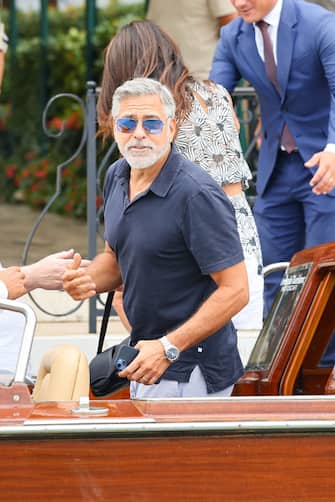 VENICE, ITALY - AUGUST 29: George Clooney is seen arriving ahead of the 80th Venice International Film Festival 2023 on August 29, 2023 in Venice, Italy. (Photo by Jacopo Raule/GC Images )