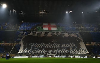 MILAN, ITALY - MARCH 19: FC Internazionale fans show their support before the Serie A match between FC Internazionale and Juventus FC at Stadio Giuseppe Meazza on March 19, 2023 in Milan, Italy. (Photo by Marco Luzzani/Getty Images)