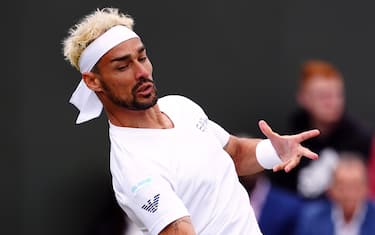 Fabio Fognini in action against Casper Ruud (not pictured) on day three of the 2024 Wimbledon Championships at the All England Lawn Tennis and Croquet Club, London. Picture date: Wednesday July 3, 2024.