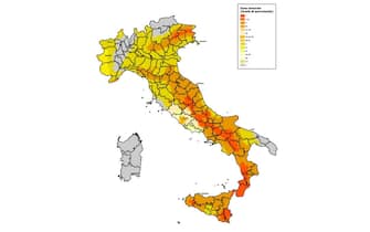 La mappa delle zone sismiche
