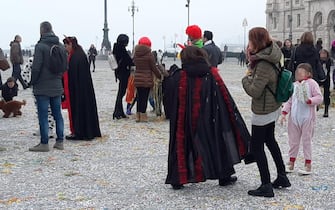 Carnevale a Trieste in piazza Unità, 19 febbraio 2023. ANSA/DE FILIPPO