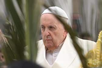 Pope Francis celebrates the Holy Mass of Palm Sunday in Saint Peter's Basilica, Vatican City, 02 April 2023. Palm Sunday is a Christian feast that falls on the Sunday before Easter. The feast commemorates Jesus' entry into Jerusalem, an event mentioned in each of the four Christian canonical Gospels.
ANSA/CLAUDIO PERI