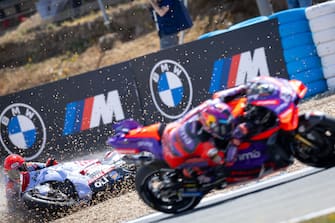CIRCUITO DE JEREZ, SPAIN - APRIL 27: Marc Marquez, Gresini Racing crash during the Spanish GP at Circuito de Jerez on Saturday April 27, 2024 in Jerez de la Frontera, Spain. (Photo by Gold and Goose / LAT Images)