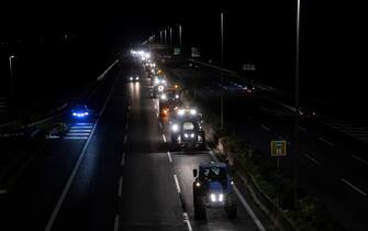 I trattori sul Raccordo anulare di Roma