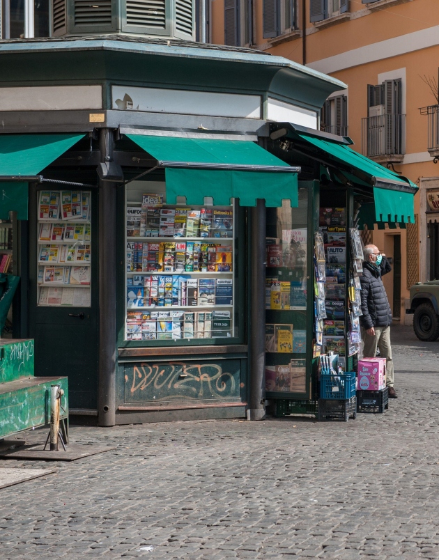 Rome at the time of Corona Virus. Campo de Fiori.