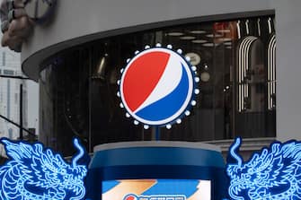 A Pepsi-themed marketing campaign is taking place in Shanghai, China, on February 21, 2024. (Photo Illustration by Costfoto/NurPhoto via Getty Images)