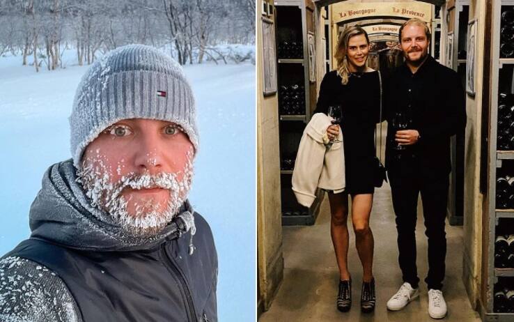 Valtteri Bottas al gelo della Finlandia e in compagnia della fidanzata Tiffany Cromwell Valtteri Bottas e Tiffany Cromwell