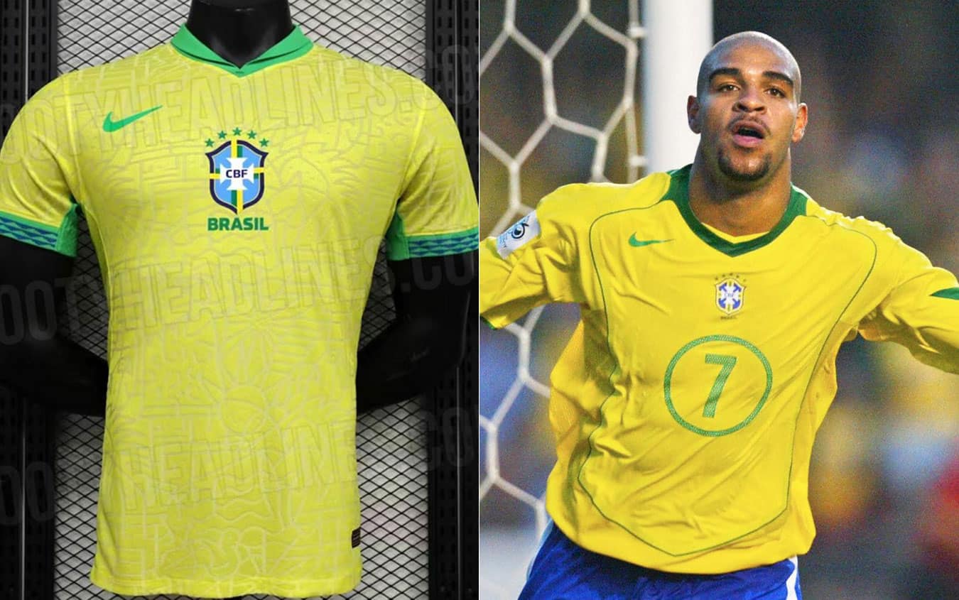 Brasile, l'anticipazione della maglia 2024 del sito Footyheadlines