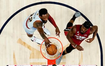 Jun 12, 2023; Denver, Colorado, USA; Denver Nuggets forward Jeff Green (32) dunks against the Miami Heat during the first half in game five of the 2023 NBA Finals at Ball Arena. Mandatory Credit: Kyle Terada-USA TODAY Sports