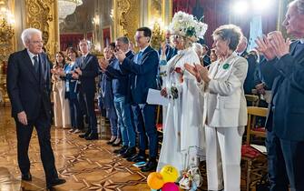 Roma - Il Presidente della Repubblica Sergio Mattarella  nel corso della cerimonia di consegna delle onorificenze dell’Ordine al Merito della Repubblica italiana conferite motu proprio, oggi 31 marzo 2023.
(Foto di Paolo Giandotti - Ufficio per la Stampa e la Comunicazione della Presidenza della Repubblica)