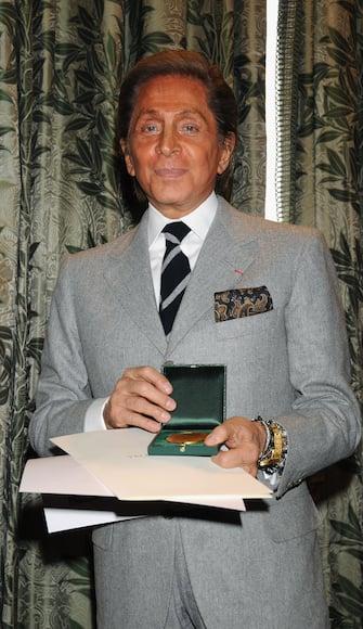 Valentino Garavani attends a reception, where the he received the Grand Medaille De Vermeil De La Ville De Paris in recognition of his 45 year career, at Paris City Hall, on January 24, 2008 in Paris, France. Valentinos award is recieved the day after the last Valentino Haute Couture collection (SS08) before retirement showed at the Rodin Museum during Paris Fashion Week (Photo by Dominique Charriau/WireImage)