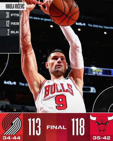 CHICAGO BULLS-PORTLAND TRAIL BLAZERS 118-113