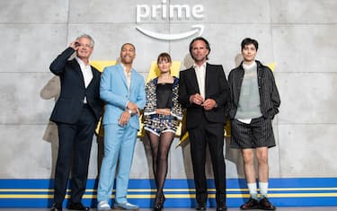 LONDON, ENGLAND - APRIL 04: (L-R) Kyle MacLachlan, Aaron Moten, Ella Purnell, Walton Goggins and Xelia Mendes-Jones  attend the UK Special Screening of "Fallout" presented by Amazon MGM Studios & Prime Video at White City Television Centre on April 04, 2024 in London, England. "Fallout" is launching exclusively on Prime Video on 11th April 2024. (Photo by Jeff Spicer/Getty Images for Amazon MGM Studios and Prime Video)