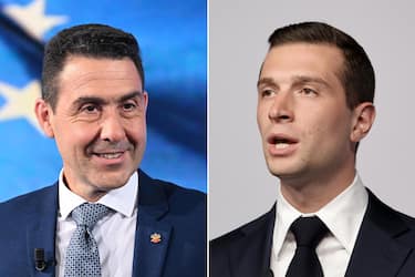 Roberto Vannacci (S) e Jordan Bardella (D), in una combo realizzata l'8 luglio 2024.
ANSA/EPA