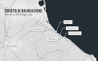 Divieto di balneazione in aree della Riviera Romagnola