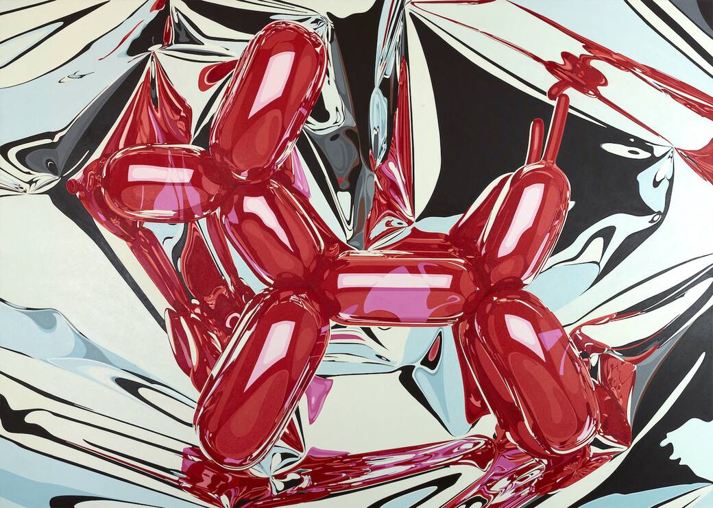 Jeff Koons - Un ritratto privato, Balloon Dog dalla serie Celebration. Olio su tela, 1995 1998